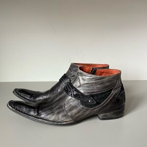 Robert Wayne Men's Leather Boot Side Zip Size 11